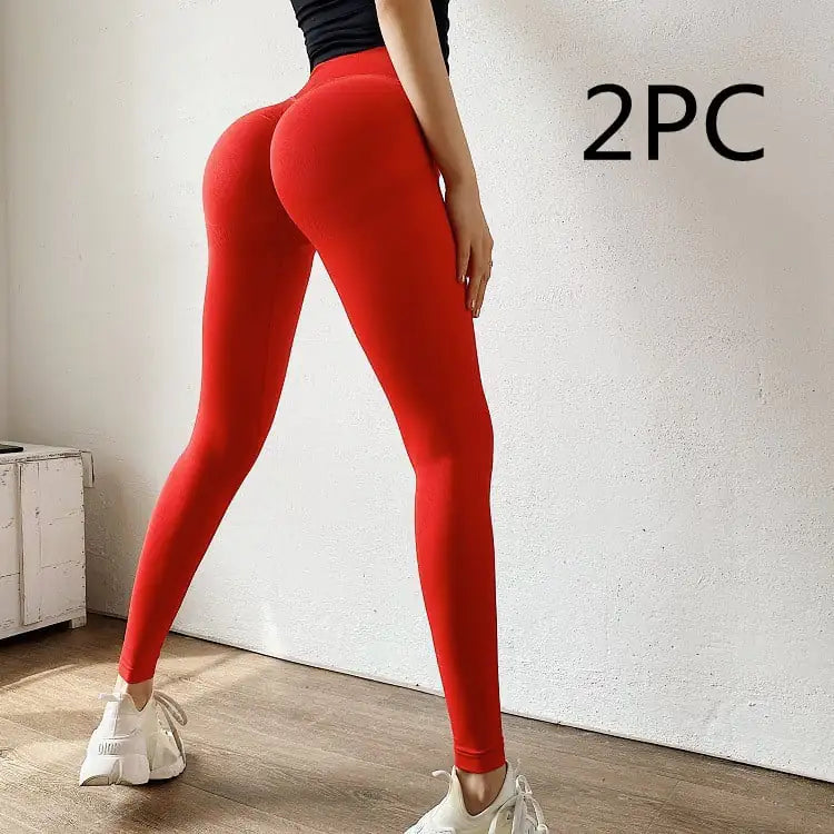 Pack of 2 Butt Lifting Fitness Yoga Pants for Gym Workouts