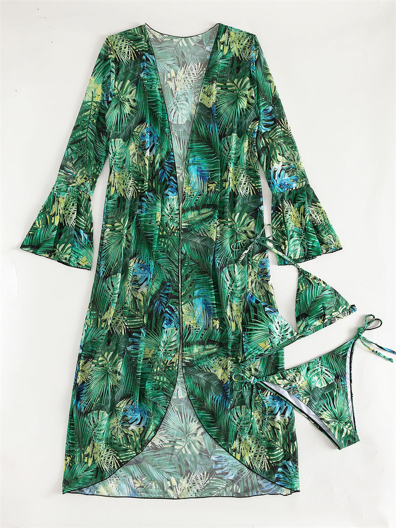 3-Piece Sexy Bikini Set with Cover-Up