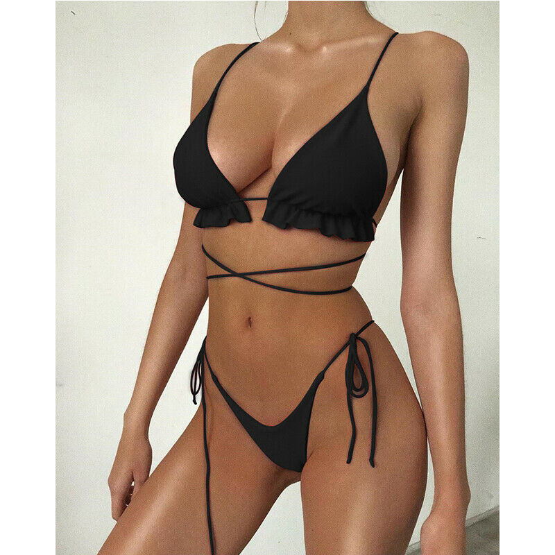 Bikini Swimsuit with Fringe Design