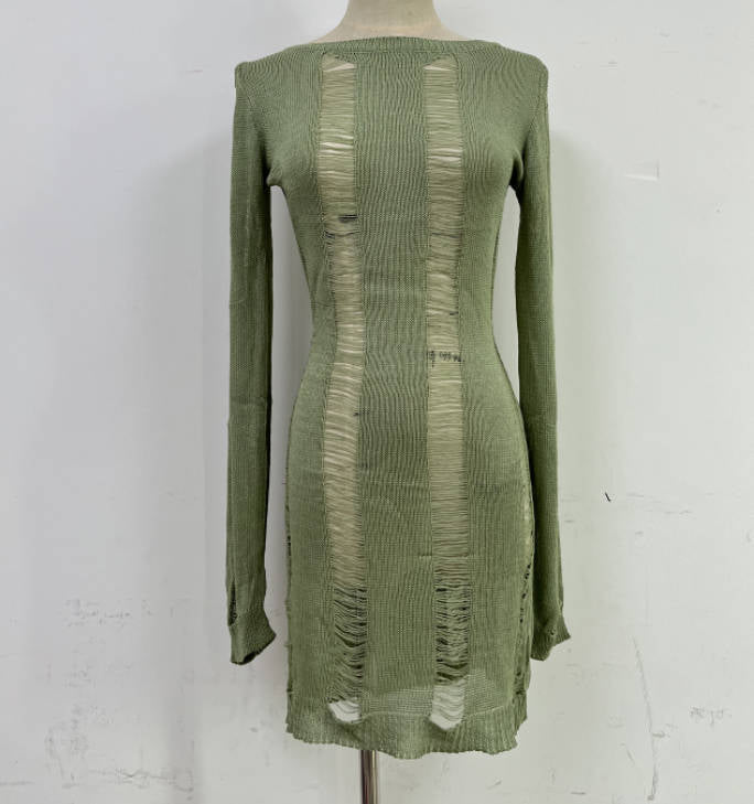 Hollow Back Knit Dress
