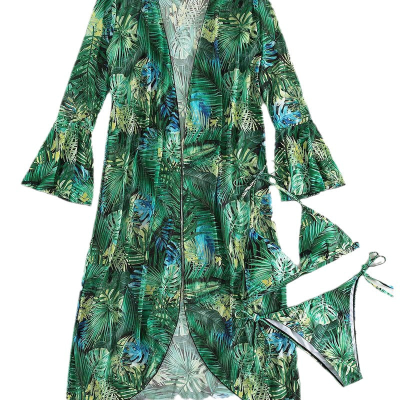 3-Piece Sexy Bikini Set with Cover-Up