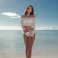 One-Shoulder Lace Sleeve Bikini Swimsuit