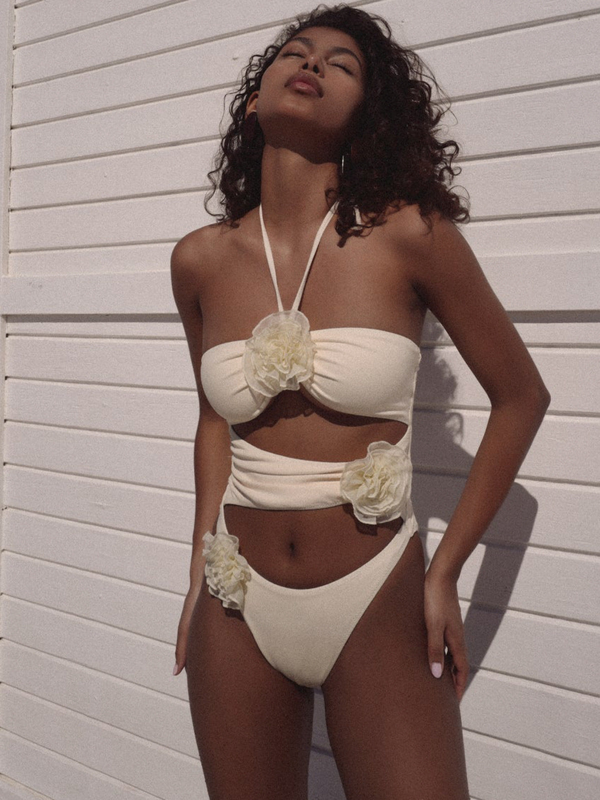 3D Floral One-Piece Bikini