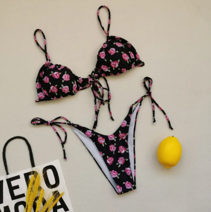 Leopard Print Backless Bikini